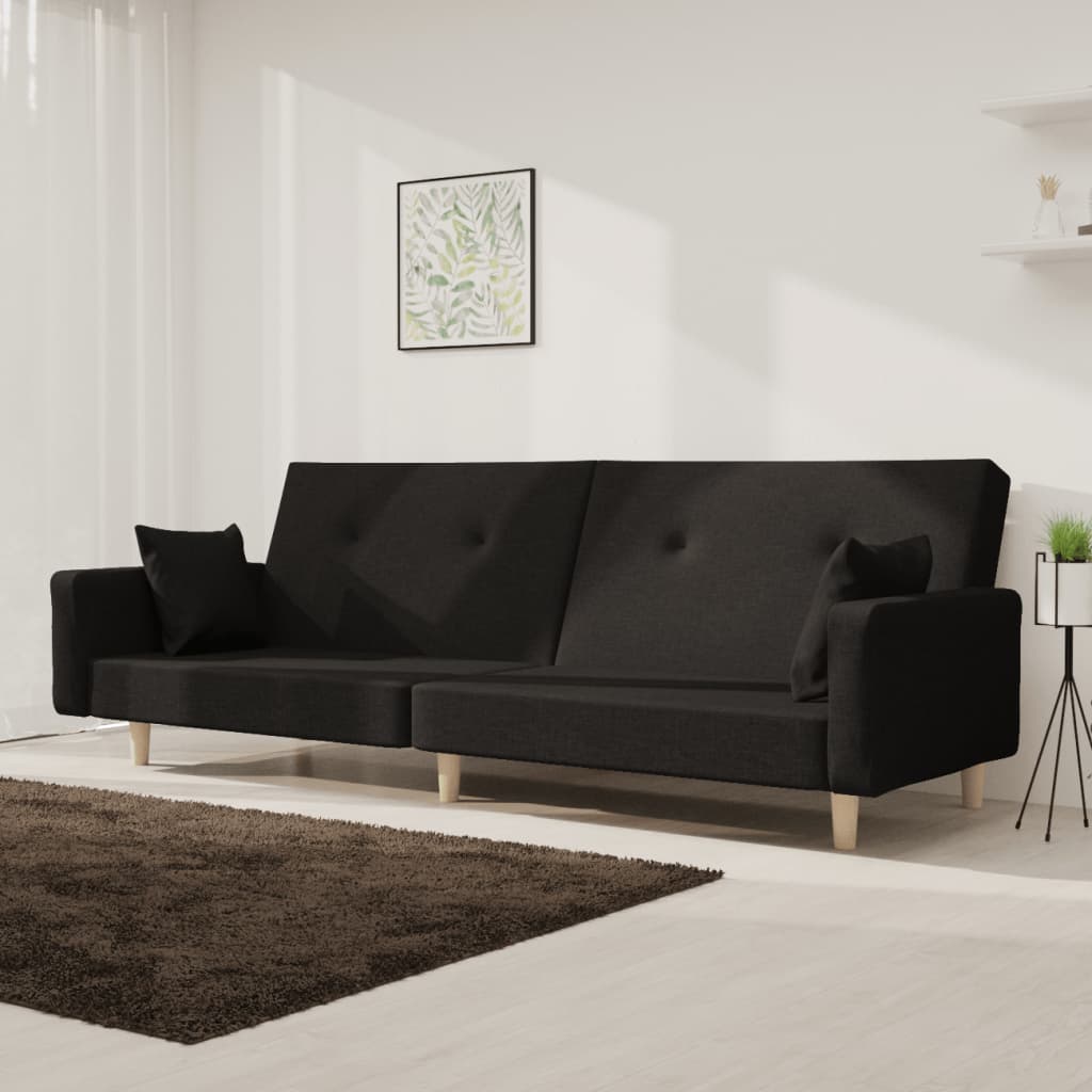 Canapea Extensibilă Cu 2 Locuri, 2 Perne, , Textil