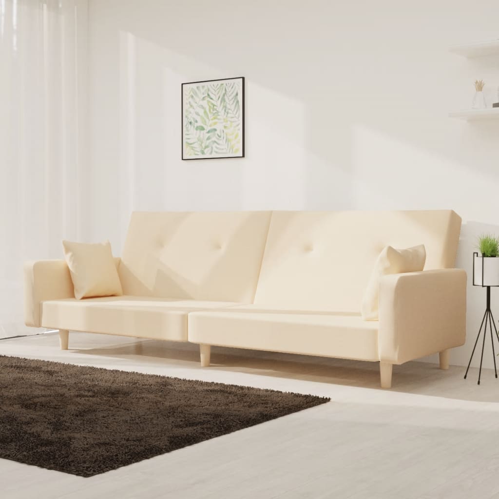 Canapea Extensibilă Cu 2 Locuri, 2 Perne, , Textil