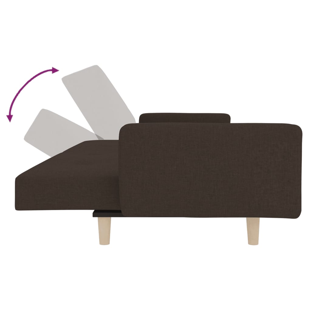 Canapea Extensibilă Cu 2 Locuri, 2 Perne, , Textil