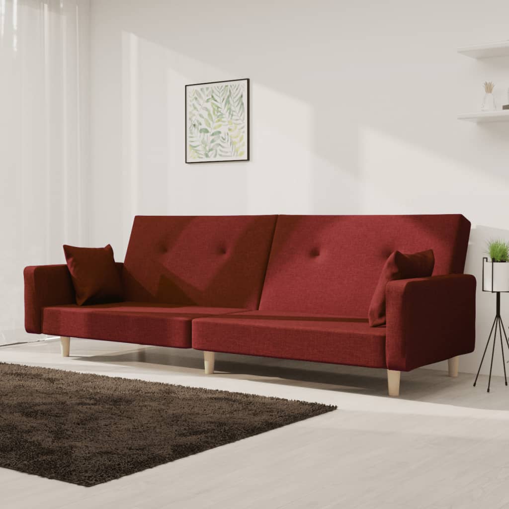 Canapea Extensibilă Cu 2 Locuri, 2 Perne, , Textil