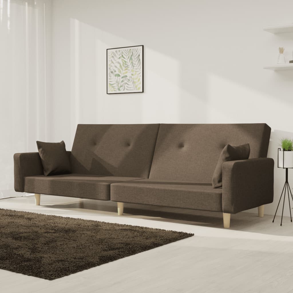 Canapea Extensibilă Cu 2 Locuri, 2 Perne, , Textil