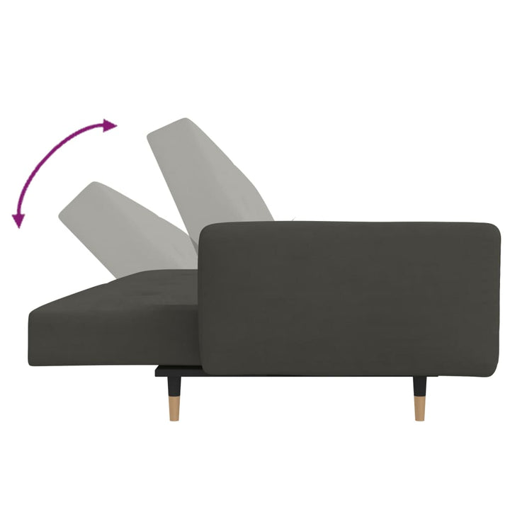 Canapea Extensibilă Cu 2 Locuri, 2 Perne, , Catifea