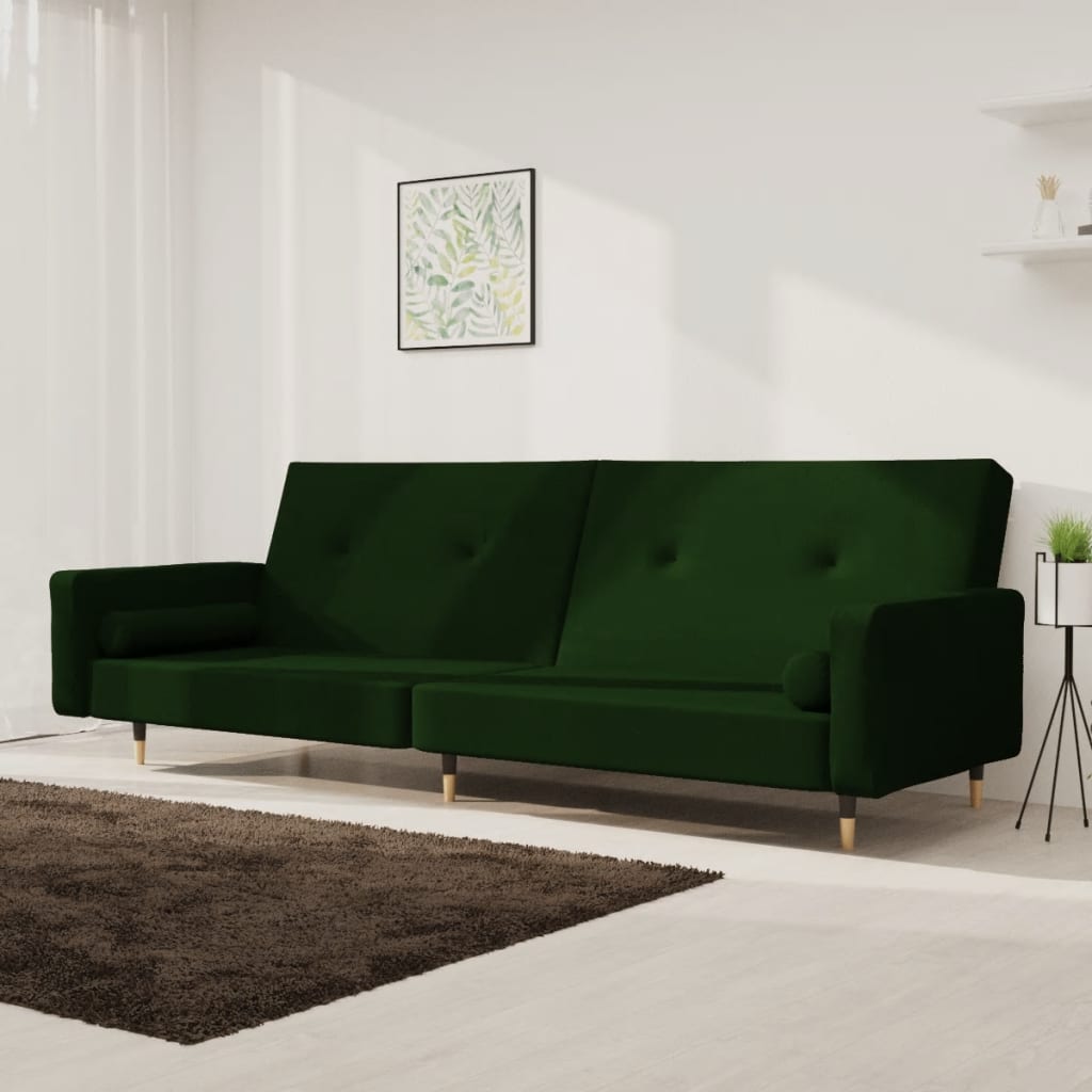 Canapea Extensibilă Cu 2 Locuri, 2 Perne, , Catifea