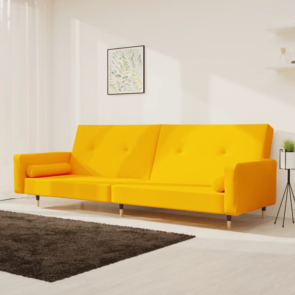 Canapea Extensibilă Cu 2 Locuri, 2 Perne, , Catifea