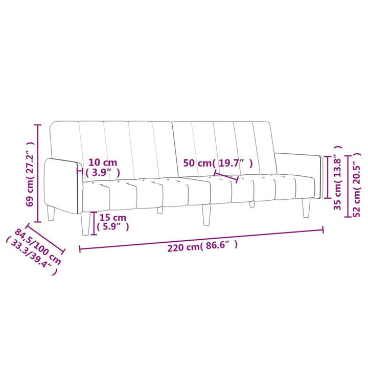 Canapea Extensibilă Cu 2 Locuri, , Material Textil