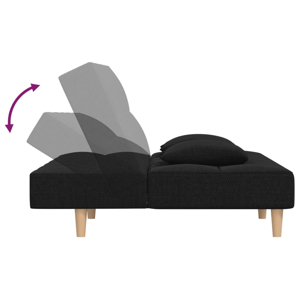 Canapea Extensibilă Cu 2 Locuri, 2 Perne, , Textil