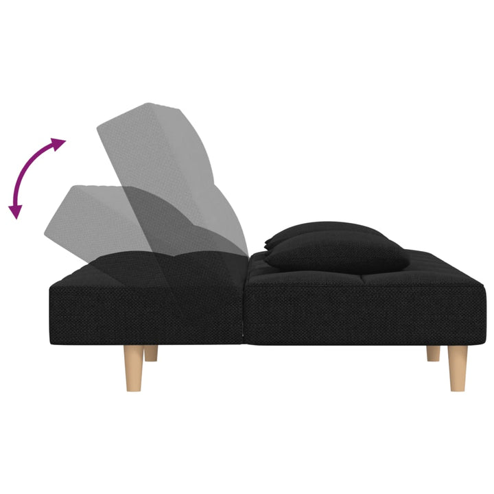 Canapea Extensibilă Cu 2 Locuri, 2 Perne, , Textil