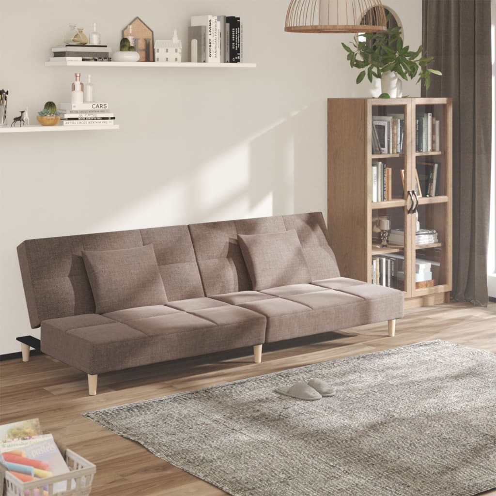Canapea Extensibilă Cu 2 Locuri, 2 Perne, , Textil