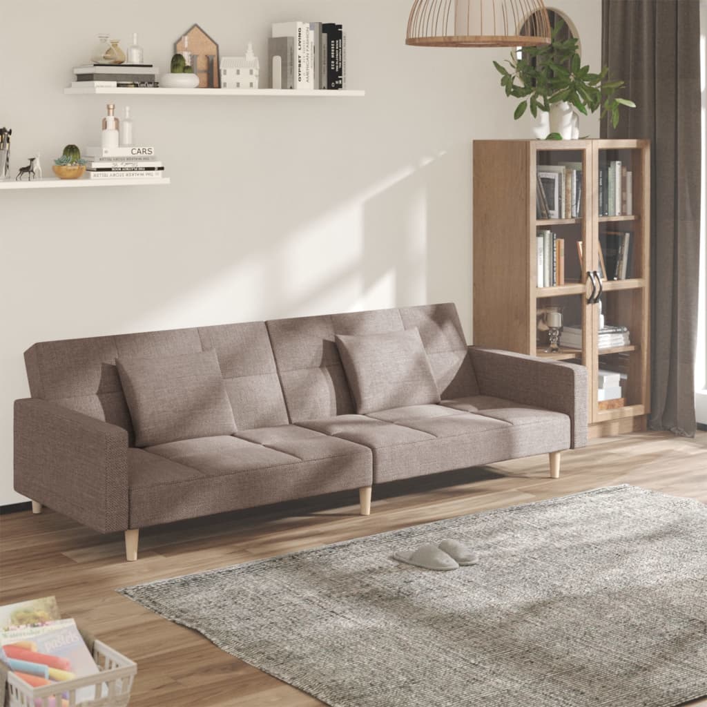 Canapea Extensibilă Cu 2 Locuri, 2 Perne, , Textil