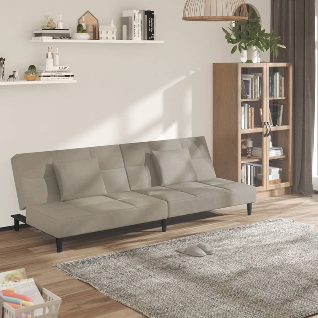 Canapea Extensibilă Cu 2 Locuri, 2 Perne, Catifea