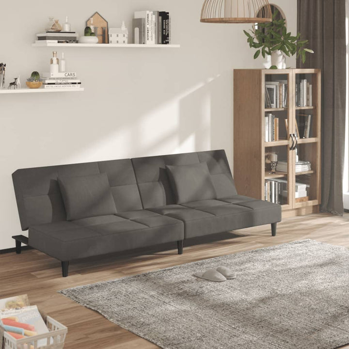 Canapea Extensibilă Cu 2 Locuri, 2 Perne, Catifea