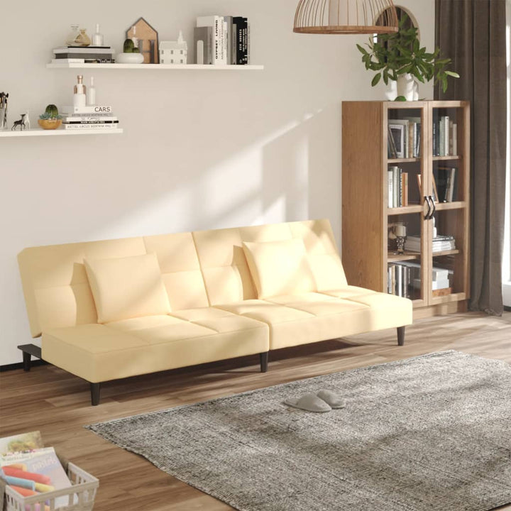 Canapea Extensibilă Cu 2 Locuri, 2 Perne, Catifea