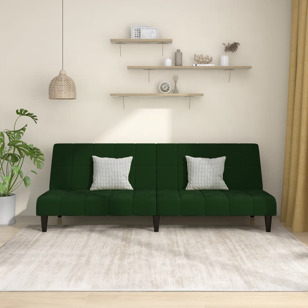 Canapea Extensibilă Cu 2 Locuri, 2 Perne, , Catifea