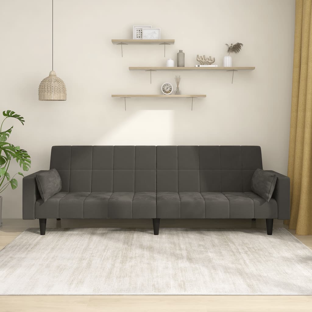 Canapea Extensibilă Cu 2 Locuri, 2 Perne, , Catifea