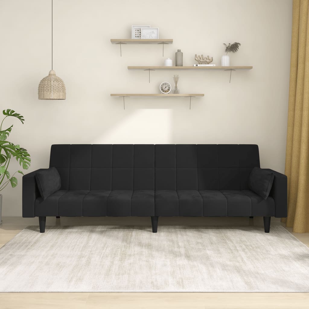 Canapea Extensibilă Cu 2 Locuri, 2 Perne, , Catifea