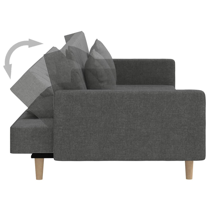 Canapea Extensibilă Cu 2 Locuri, 2 Perne, , Textil
