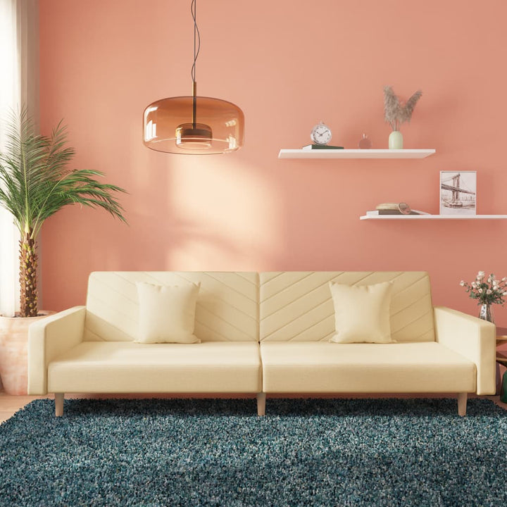 Canapea Extensibilă Cu 2 Locuri, 2 Perne, , Textil