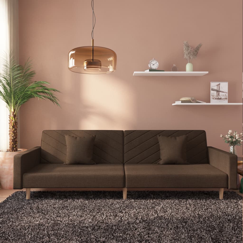 Canapea Extensibilă Cu 2 Locuri, 2 Perne, , Textil