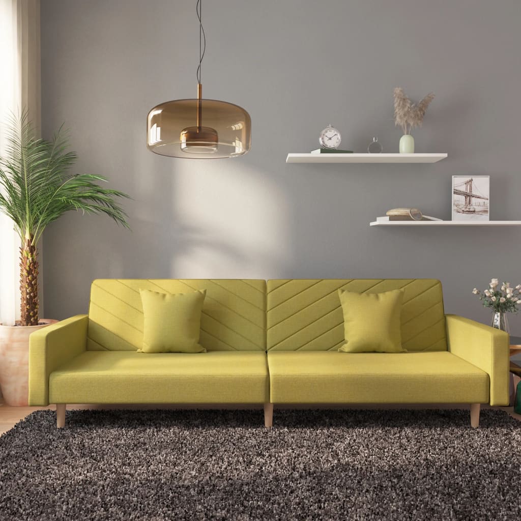 Canapea Extensibilă Cu 2 Locuri, 2 Perne, , Textil