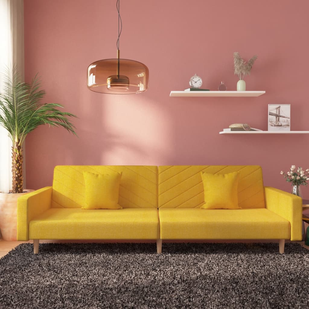 Canapea Extensibilă Cu 2 Locuri, 2 Perne, , Textil