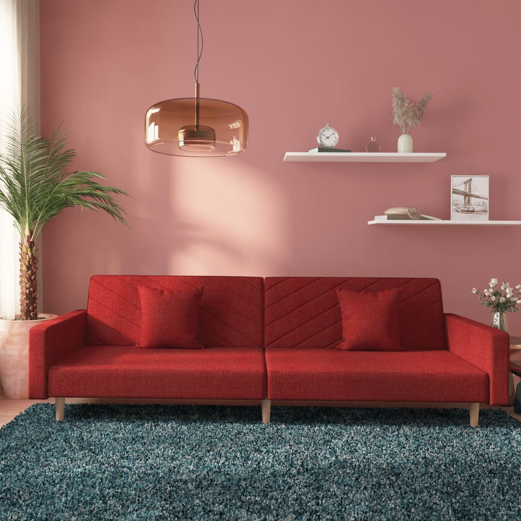 Canapea Extensibilă Cu 2 Locuri, 2 Perne, , Textil