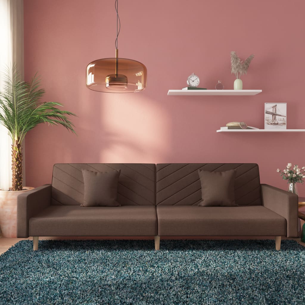 Canapea Extensibilă Cu 2 Locuri, 2 Perne, , Textil