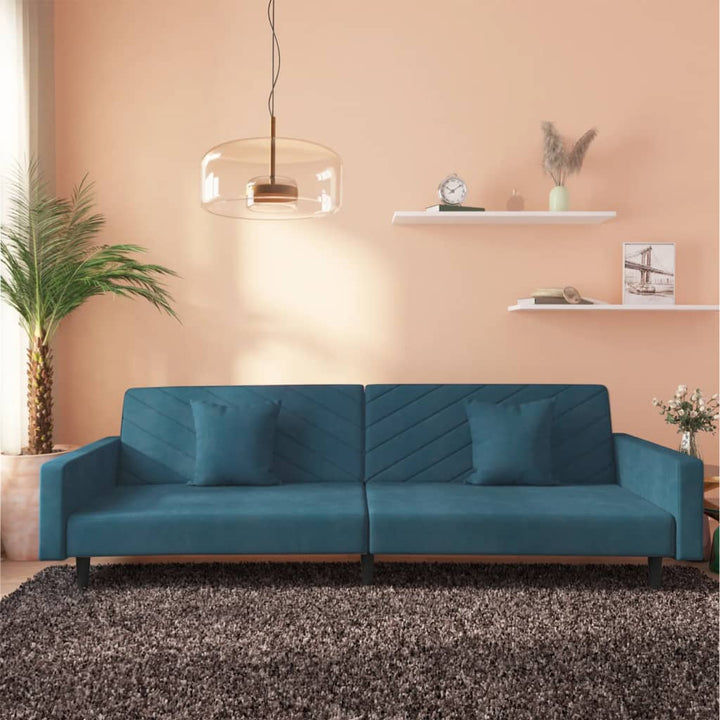Canapea Extensibilă Cu 2 Locuri, 2 Perne, , Catifea