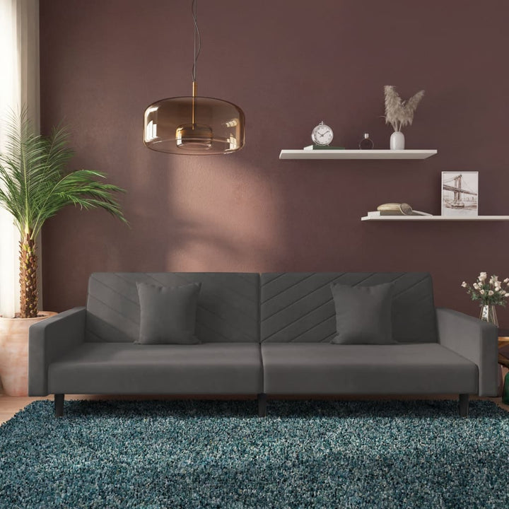 Canapea Extensibilă Cu 2 Locuri, 2 Perne, , Catifea