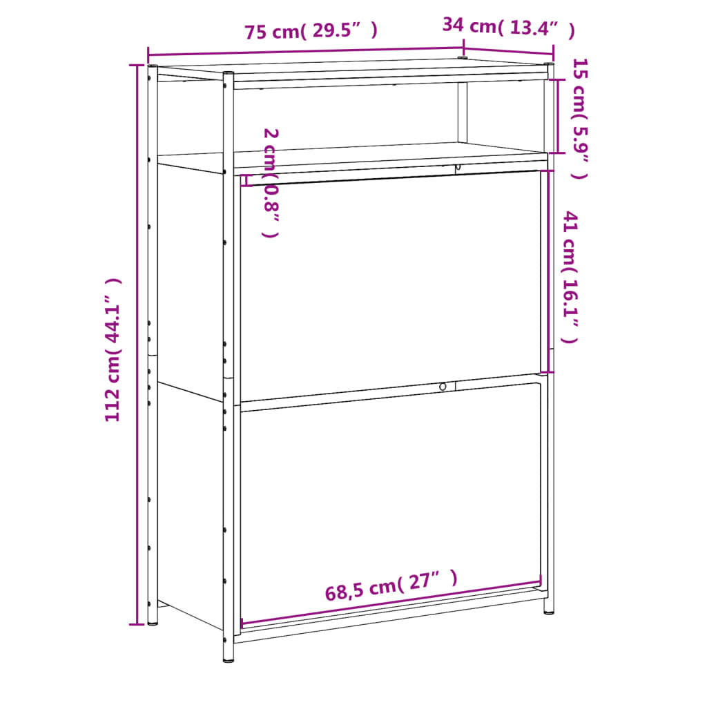 Pantofar, , 75X34X112 Cm, Lemn Compozit
