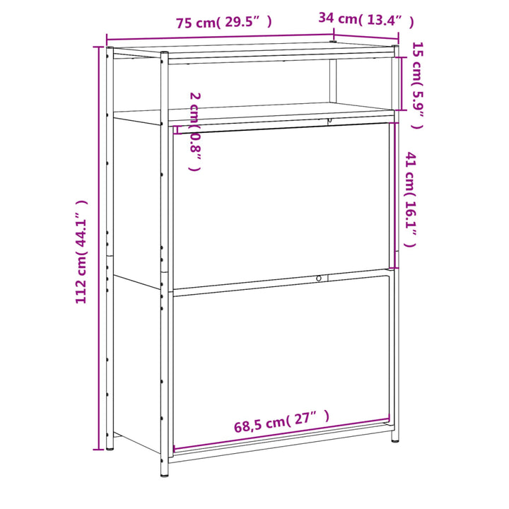Pantofar, , 75X34X112 Cm, Lemn Compozit