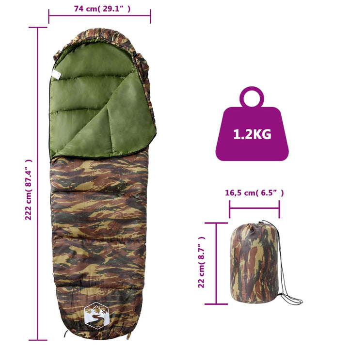 Sac De Dormit Tip Mumie Pentru Adulți De Camping, 3 Anotimpuri
