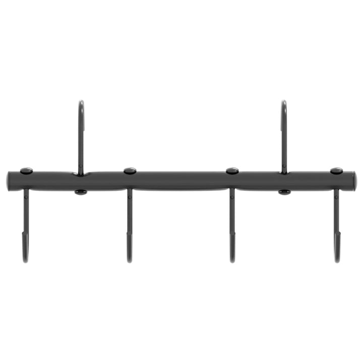 Cuier Pentru Căpăstru Cu 6 Cârlige Pivotante, Negru, Oțel