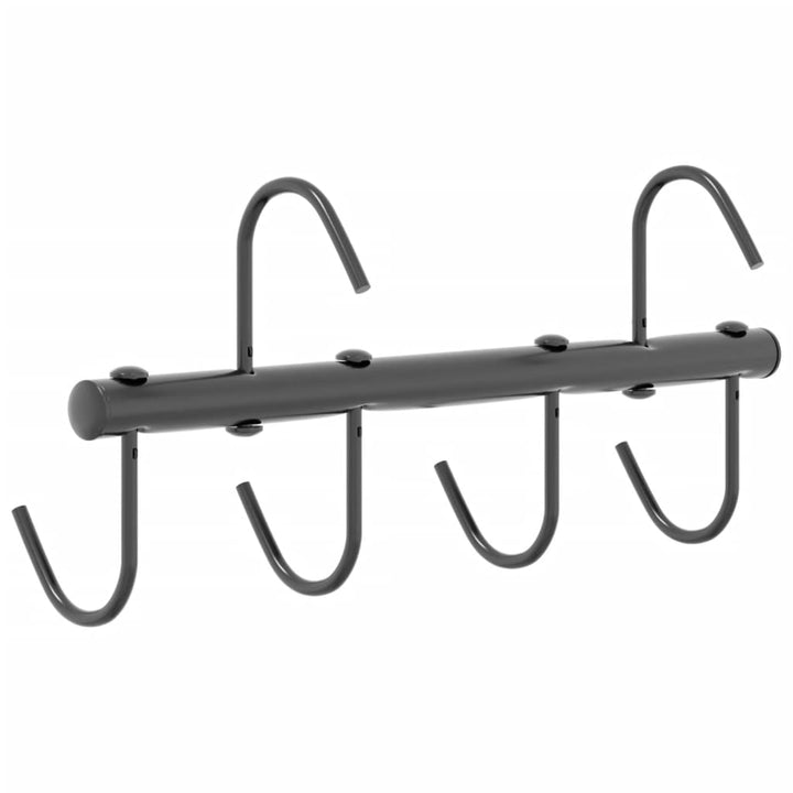Cuier Pentru Căpăstru Cu 6 Cârlige Pivotante, Negru, Oțel