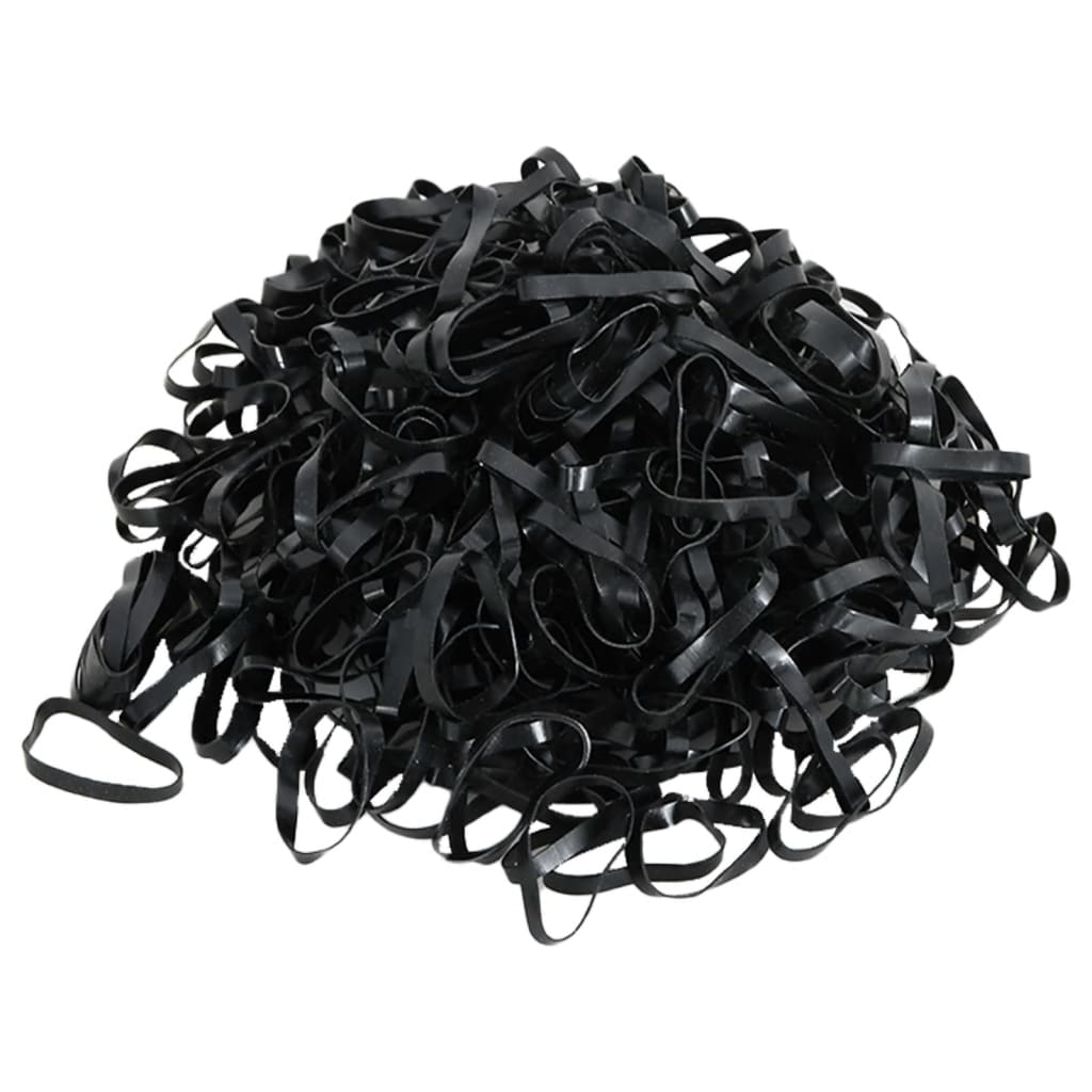 Benzi De Împletit Pentru Cai, 500 Buc., Negru, Silicon