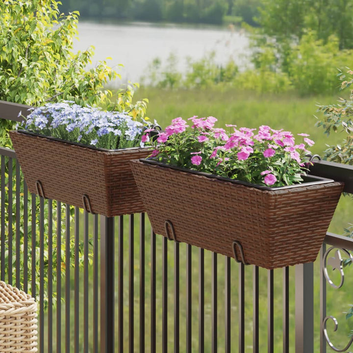 Jardiniere Cu Cârlige, 2 Buc., , Poliratan