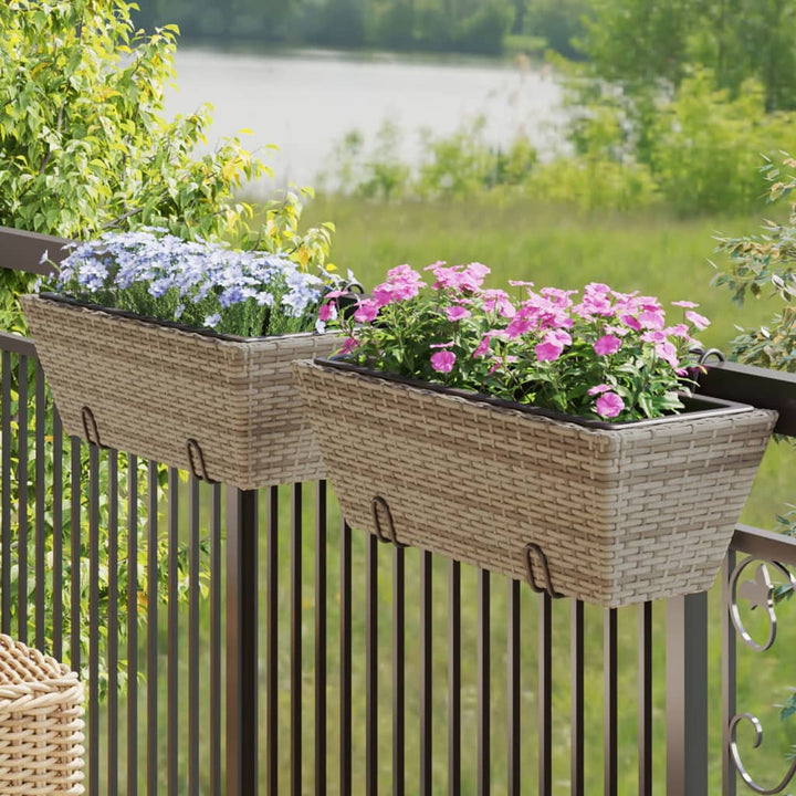 Jardiniere Cu Cârlige, 2 Buc., , Poliratan