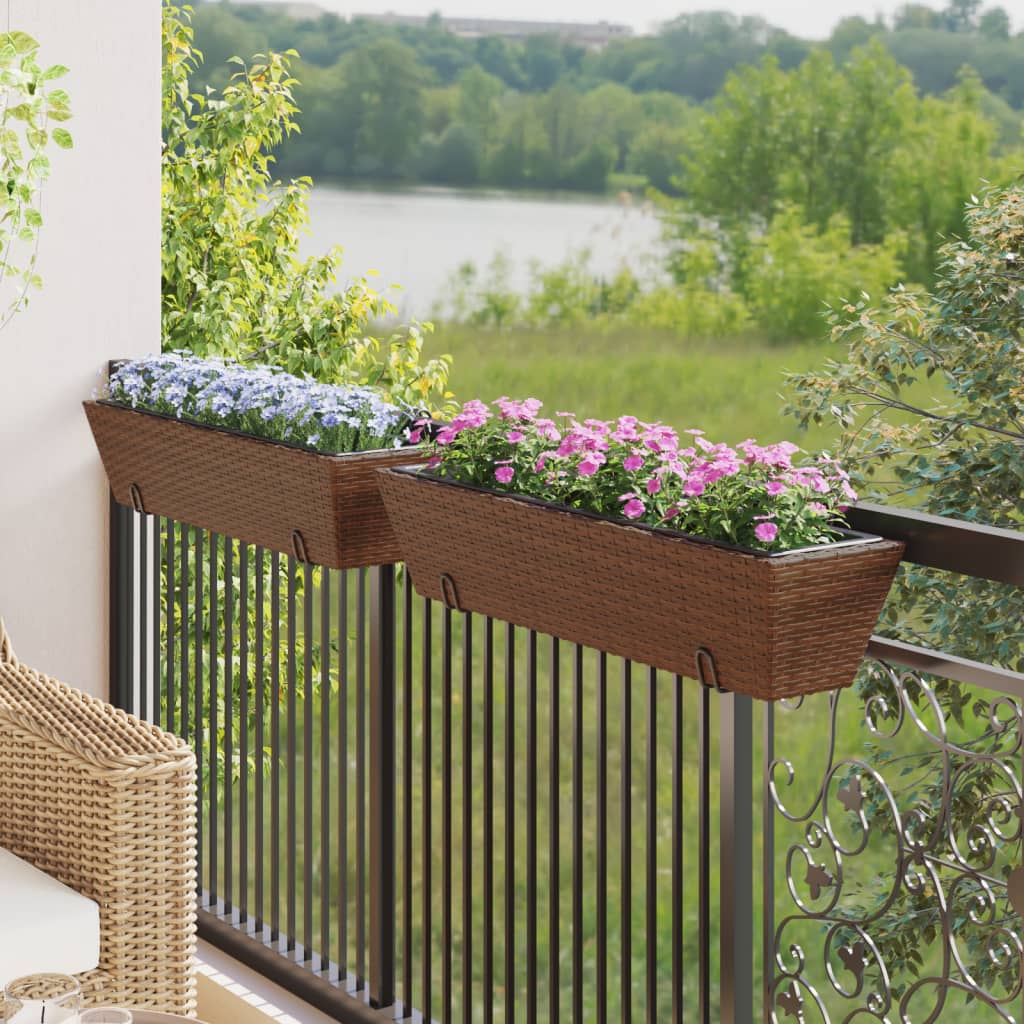 Jardiniere Cu Cârlige, 2 Buc., , Poliratan