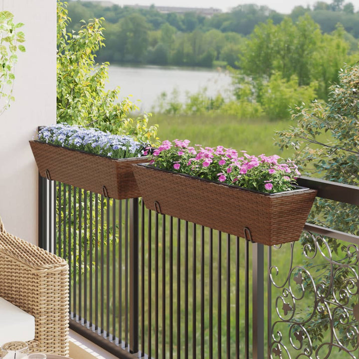 Jardiniere Cu Cârlige, 2 Buc., , Poliratan