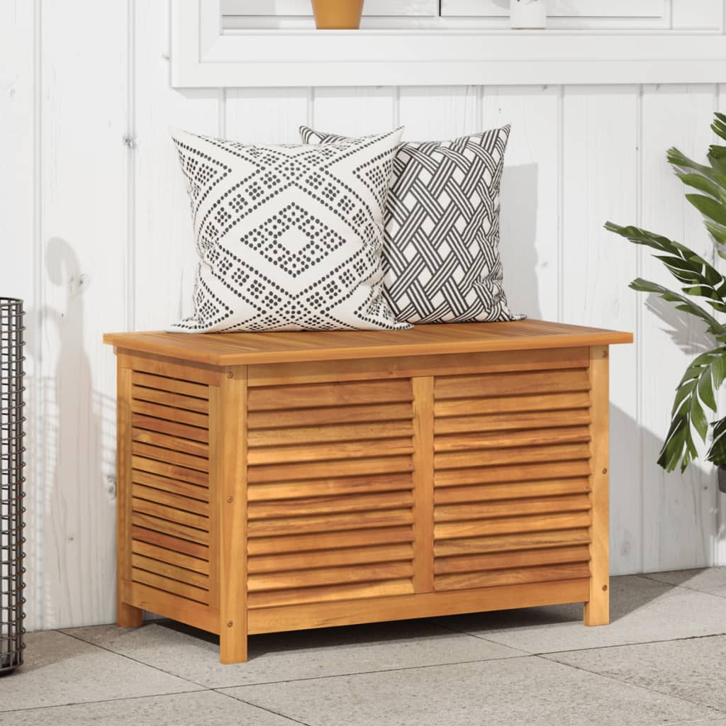 Ladă Depozitare Grădină Cu Grilaj 113X50X56Cm Lemn Masiv Acacia
