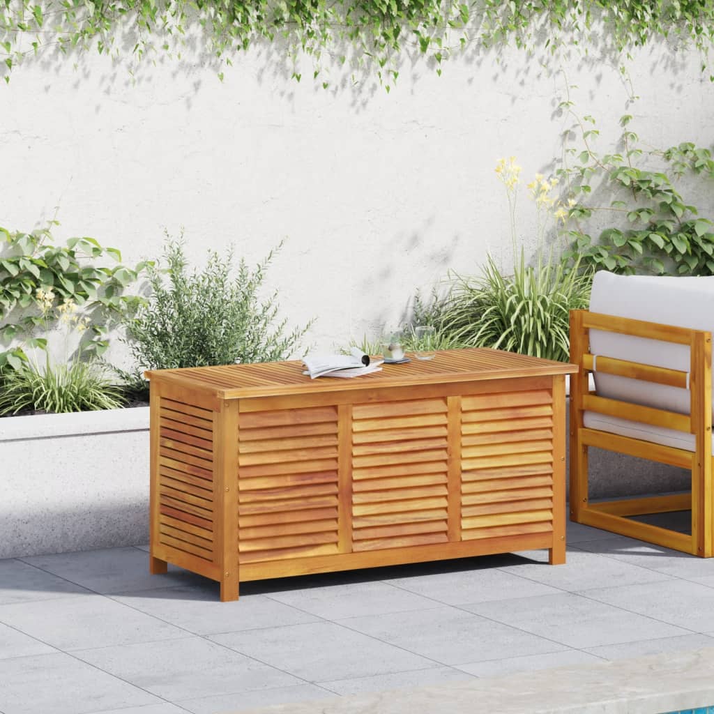 Ladă Depozitare Grădină Cu Grilaj 113X50X56Cm Lemn Masiv Acacia