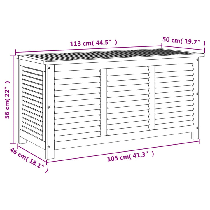 Ladă Depozitare Grădină Cu Grilaj 113X50X56Cm Lemn Masiv Acacia