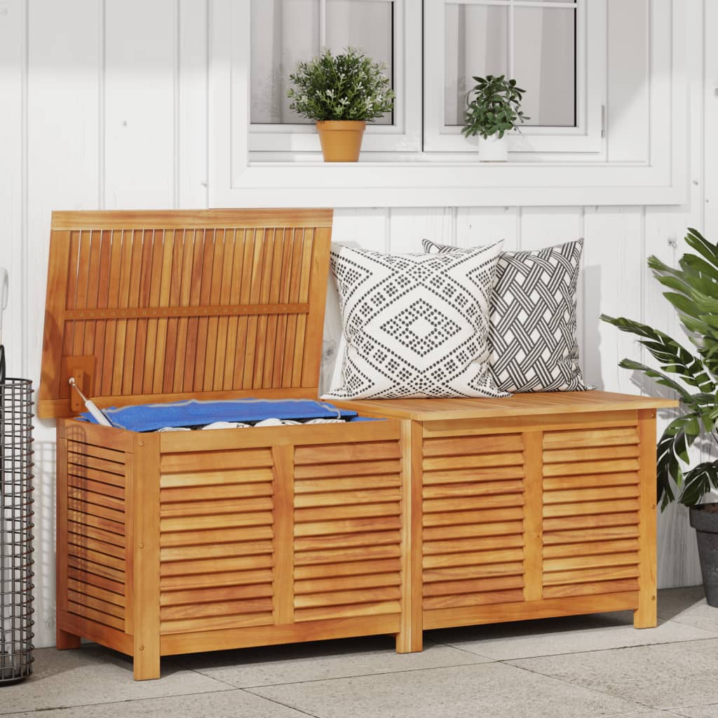 Ladă Depozitare Grădină Cu Grilaj 113X50X56Cm Lemn Masiv Acacia