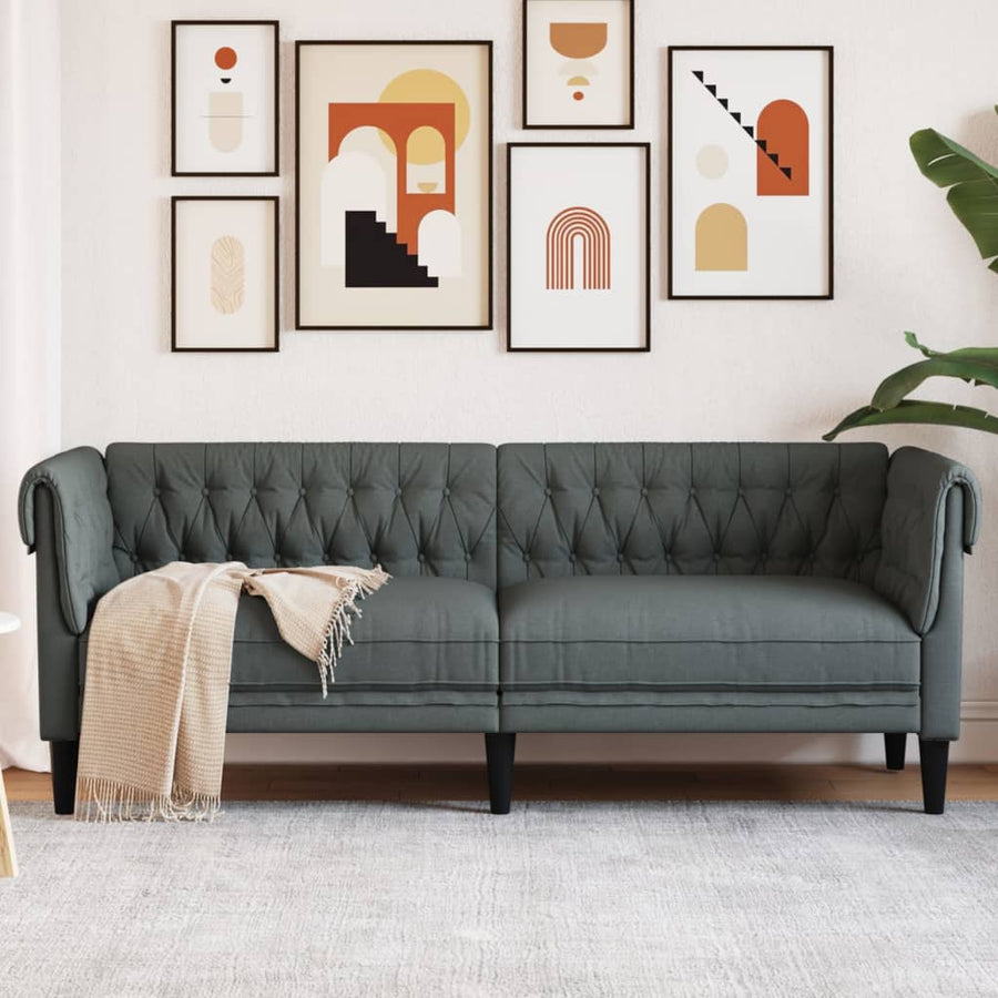 Canapea Chesterfield Cu 3 Locuri, , Material Textil