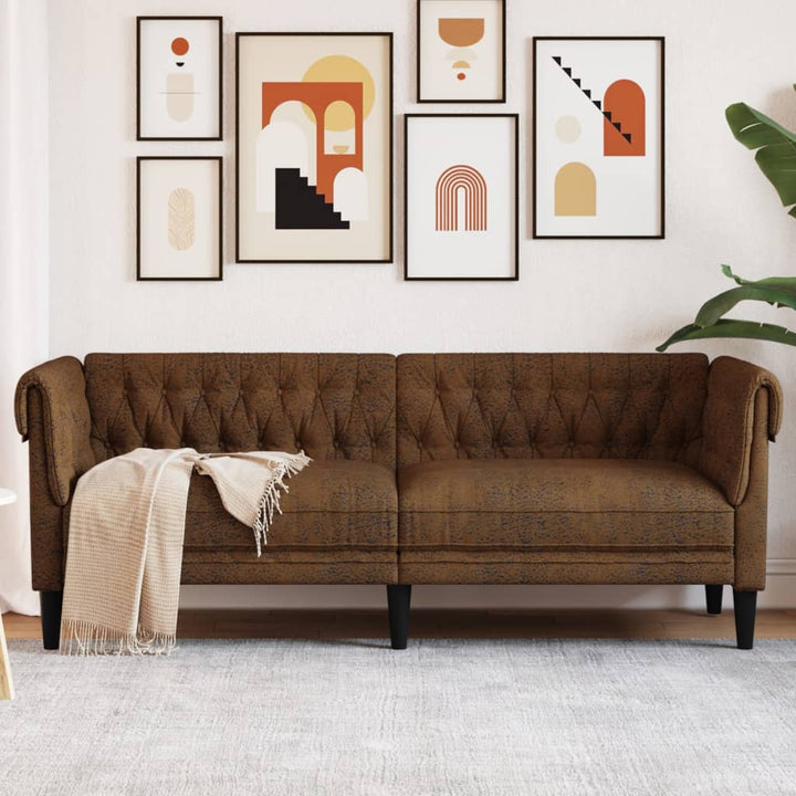 Canapea Chesterfield Cu 3 Locuri, , Material Textil