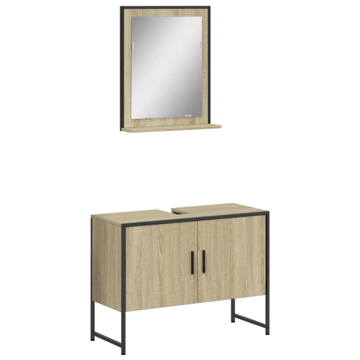 Set Dulapuri De Baie, 2 Piese, , Lemn Prelucrat