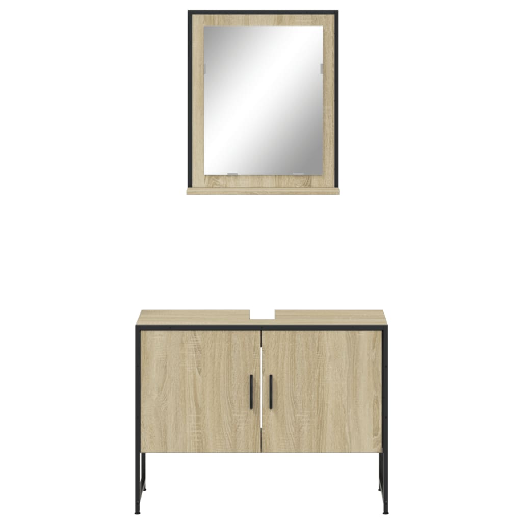 Set Dulapuri De Baie, 2 Piese, , Lemn Prelucrat
