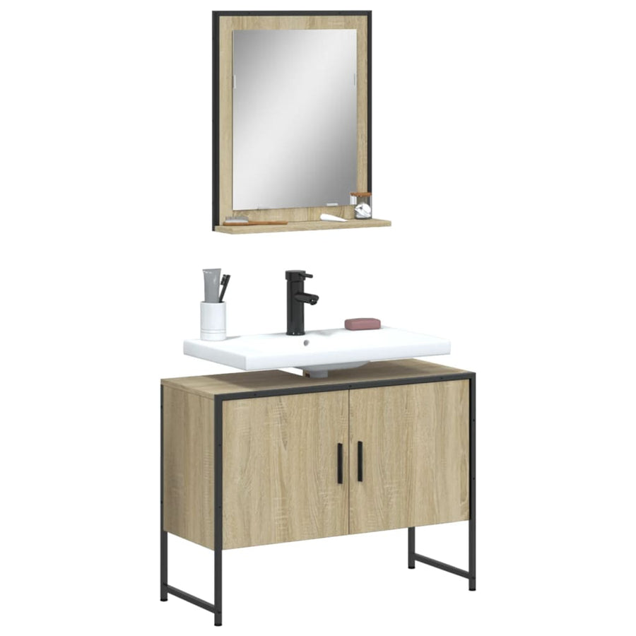 Set Dulapuri De Baie, 2 Piese, , Lemn Prelucrat