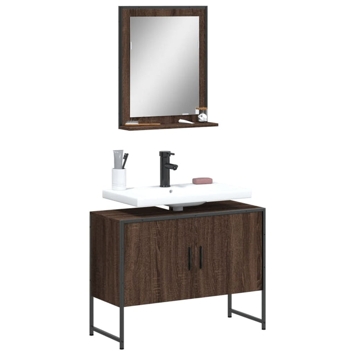 Set Dulapuri De Baie, 2 Piese, , Lemn Prelucrat