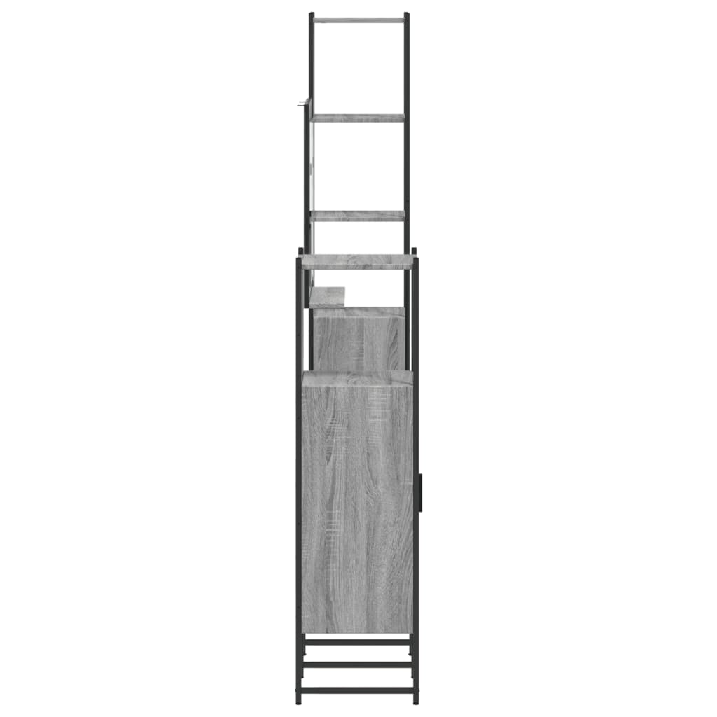 Set Dulapuri De Baie, 4 Piese, Gri Sonoma, Lemn Prelucrat