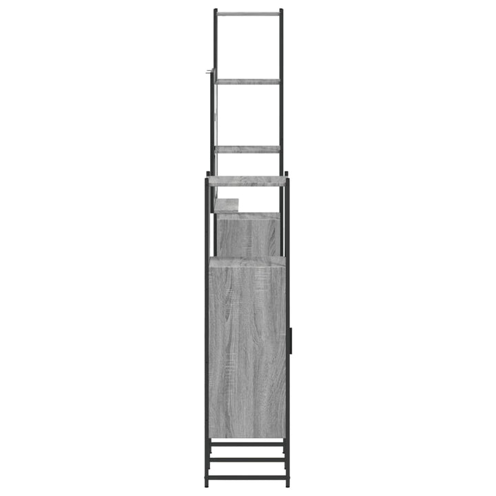 Set Dulapuri De Baie, 4 Piese, Gri Sonoma, Lemn Prelucrat